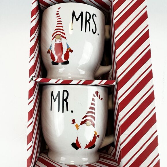 New Belle Maison Mr. & Mrs. Gnome Coffee Mug Set of 2 Ceramic Christmas Gift - Picture 3 of 7